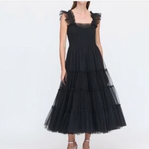 Hill House  Black Tulle Nap Dress